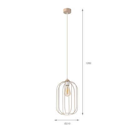 Suspension sur cordon DESTELLO 1xE27/15W/230V Ø 21 cm beige