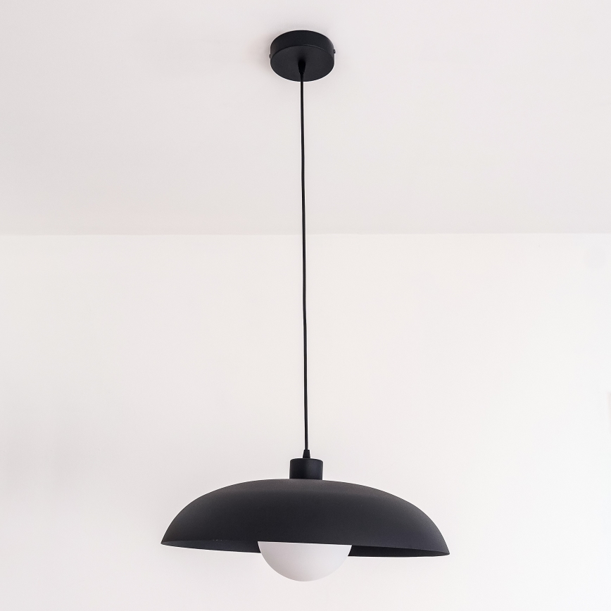 Suspension sur cordon ECLIPSE 1x E27 / 15 W / 230 V noire