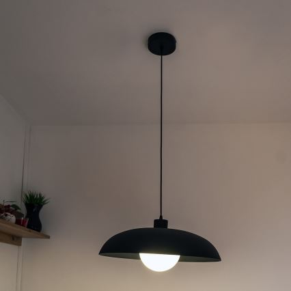 Suspension sur cordon ECLIPSE 1x E27 / 15 W / 230 V noire
