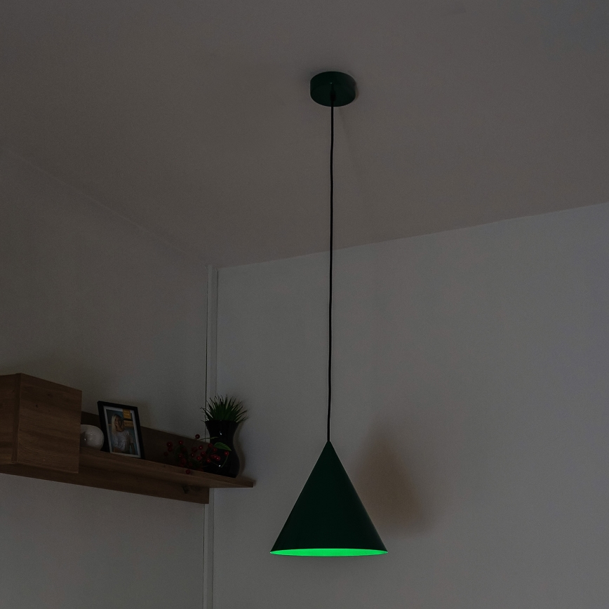 Suspension sur cordon ETNA 1xE27/15W/230V Ø 25 cm, verte