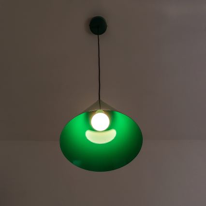 Suspension sur cordon ETNA 1xE27/15W/230V Ø 25 cm, verte
