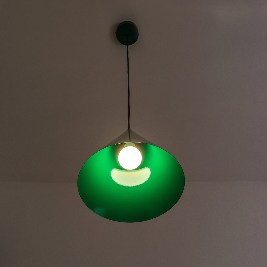 Suspension sur cordon ETNA 1xE27/15W/230V Ø 25 cm, verte
