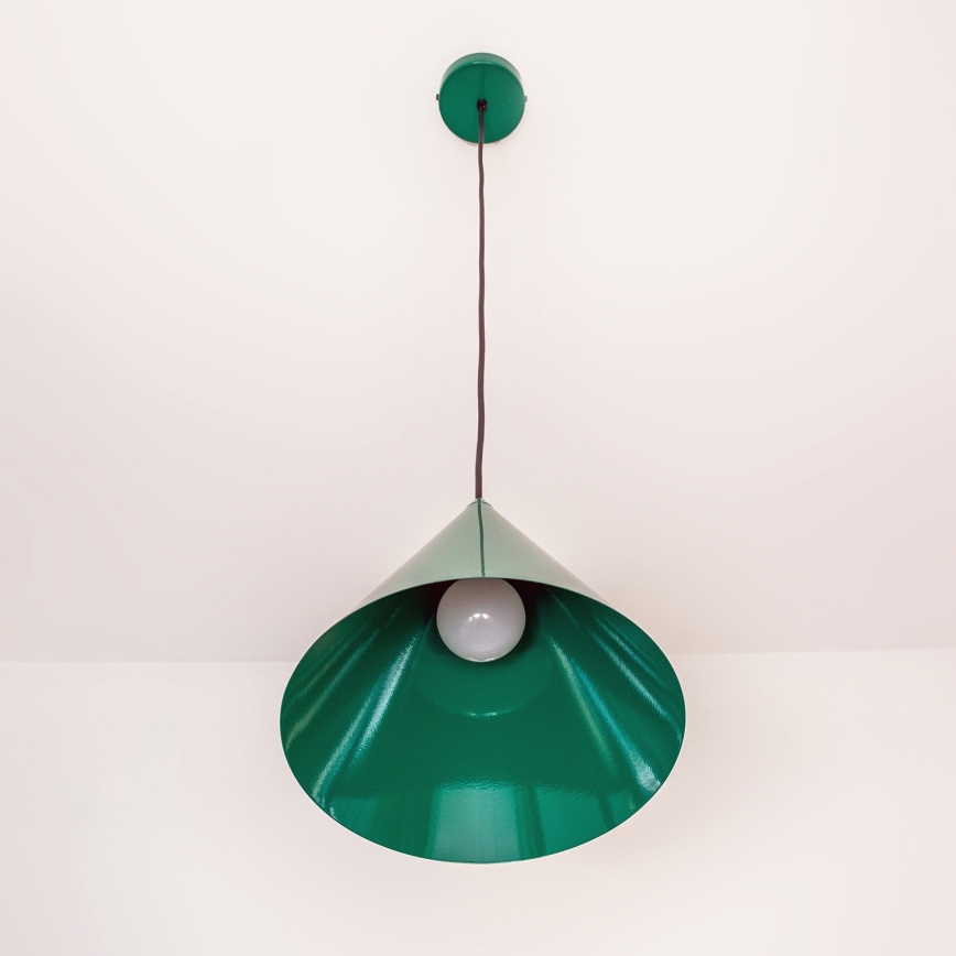 Suspension sur cordon ETNA 1xE27/15W/230V Ø 25 cm, verte