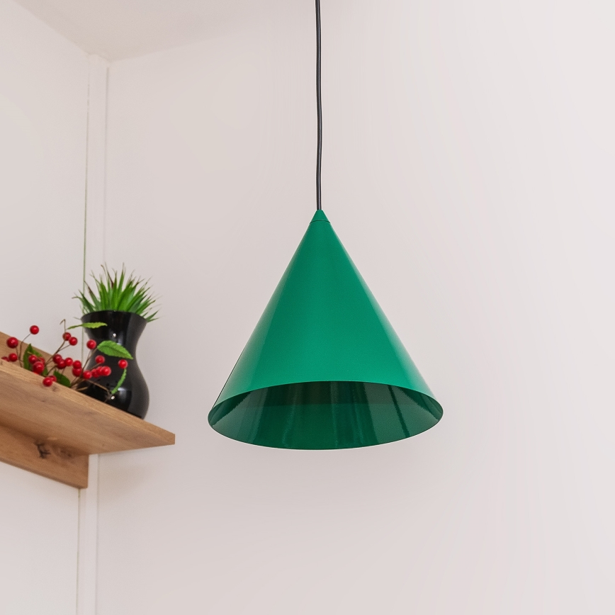 Suspension sur cordon ETNA 1xE27/15W/230V Ø 25 cm, verte