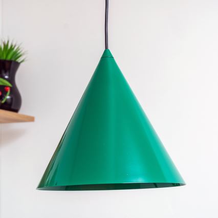 Suspension sur cordon ETNA 1xE27/15W/230V Ø 25 cm, verte