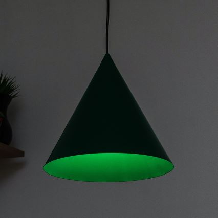 Suspension sur cordon ETNA II 1xE27/15W/230V Ø 25 cm, verte