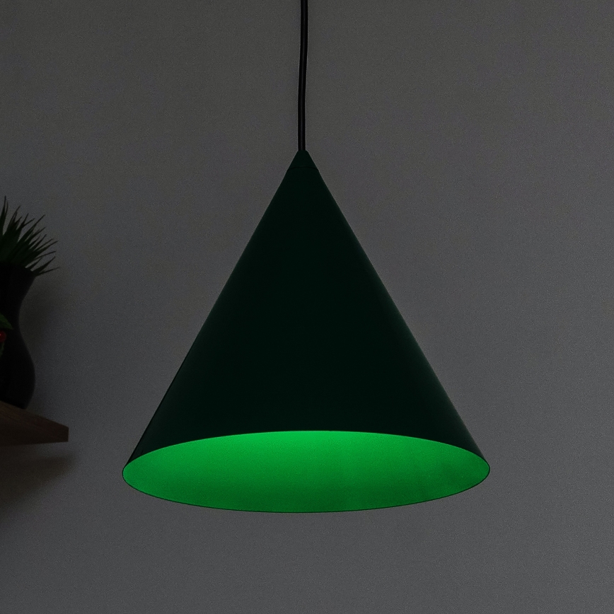 Suspension sur cordon ETNA II 1xE27/15W/230V Ø 25 cm, verte