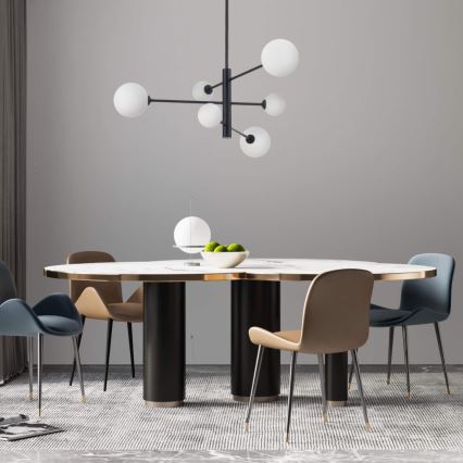 Suspension sur tige DORADO 6xG9/40W/230V noir