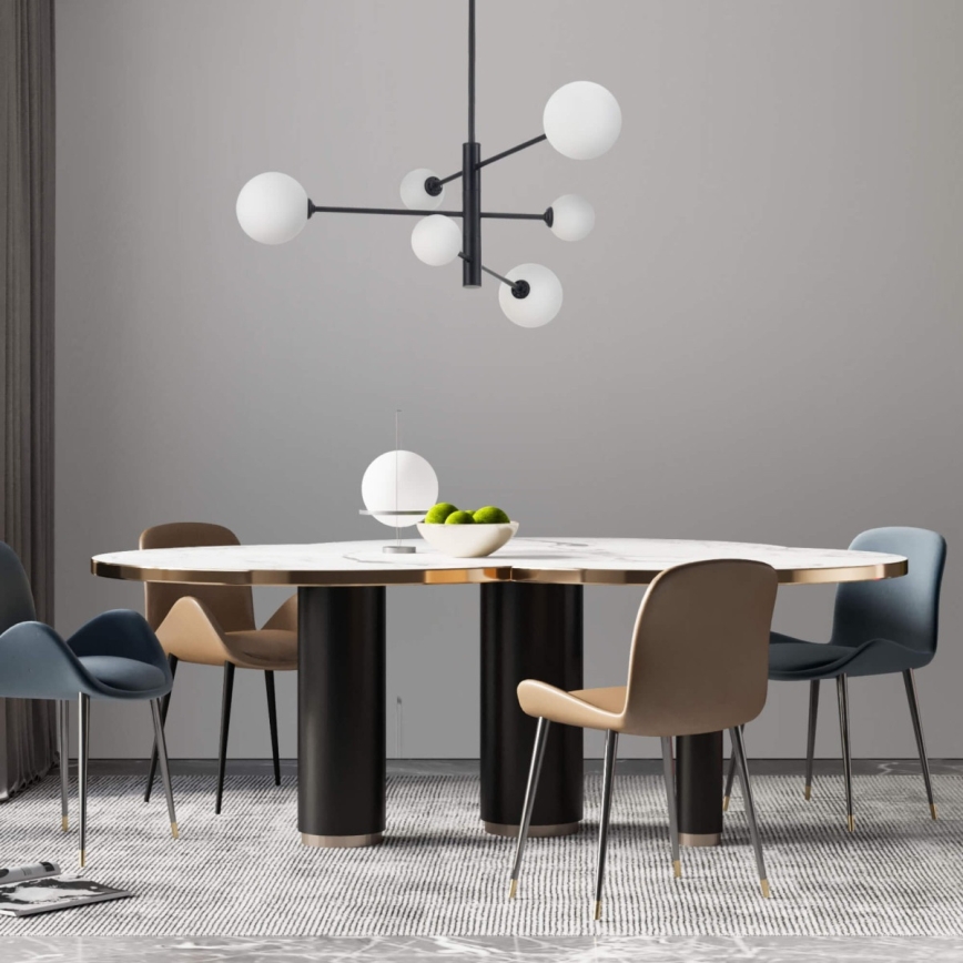 Suspension sur tige DORADO 6xG9/40W/230V noir