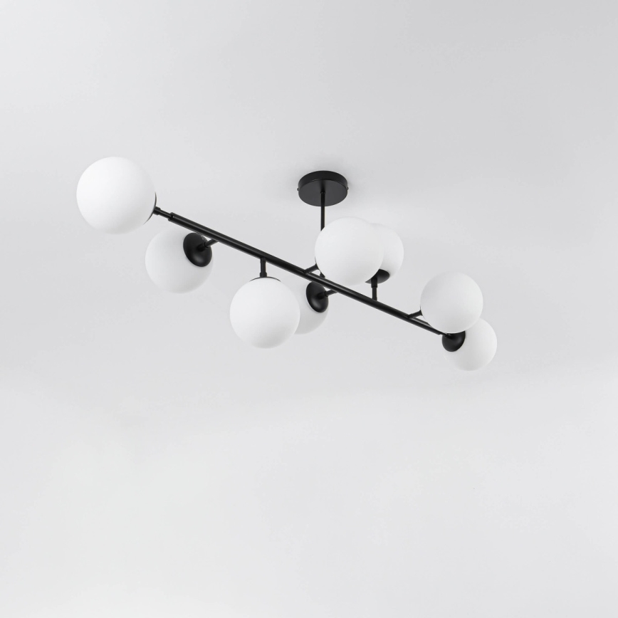 Suspension sur tige DORADO 8xE14/40W/230V noire