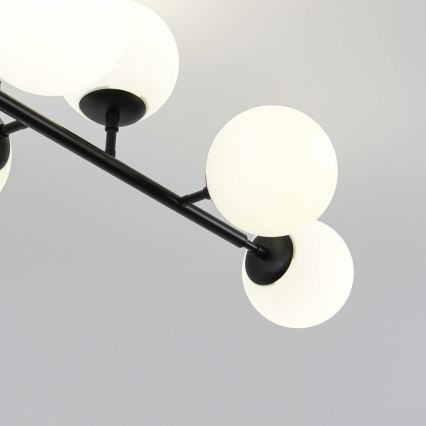 Suspension sur tige DORADO 8xE14/40W/230V noire