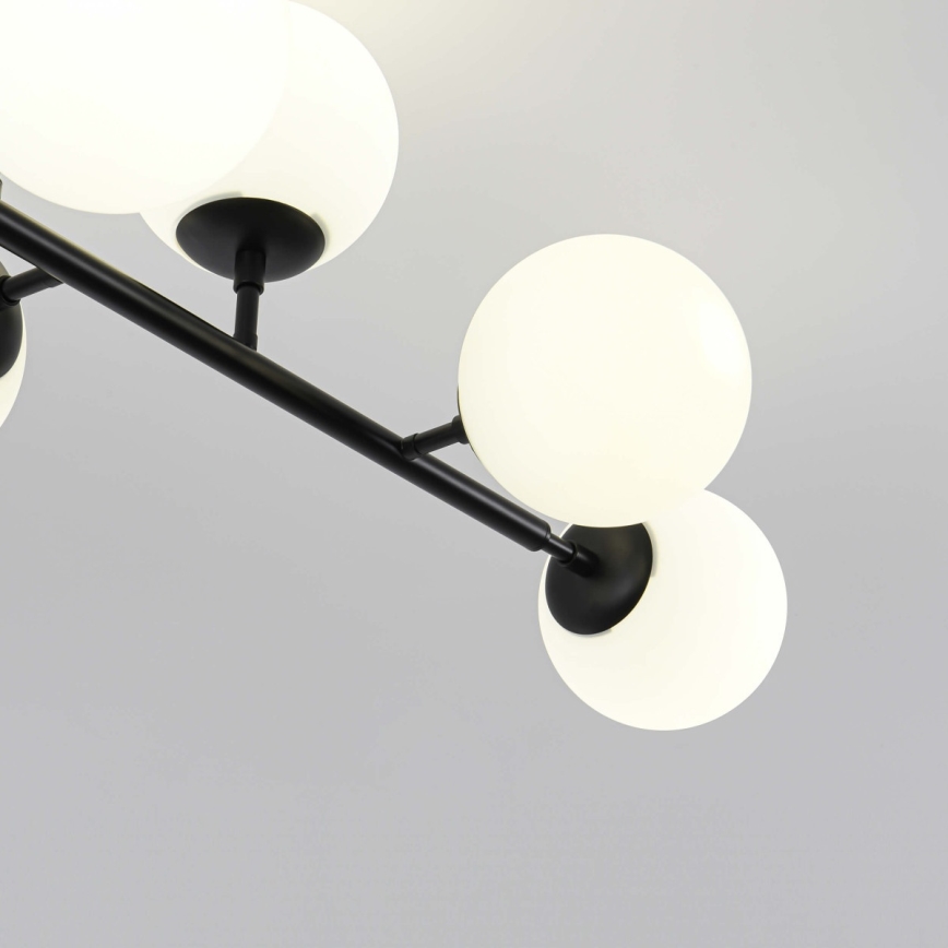 Suspension sur tige DORADO 8xE14/40W/230V noire