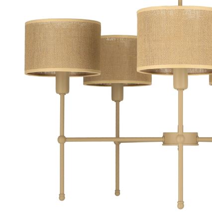 Suspension sur tige MADELA 5xE14/40W/230V jute/beige