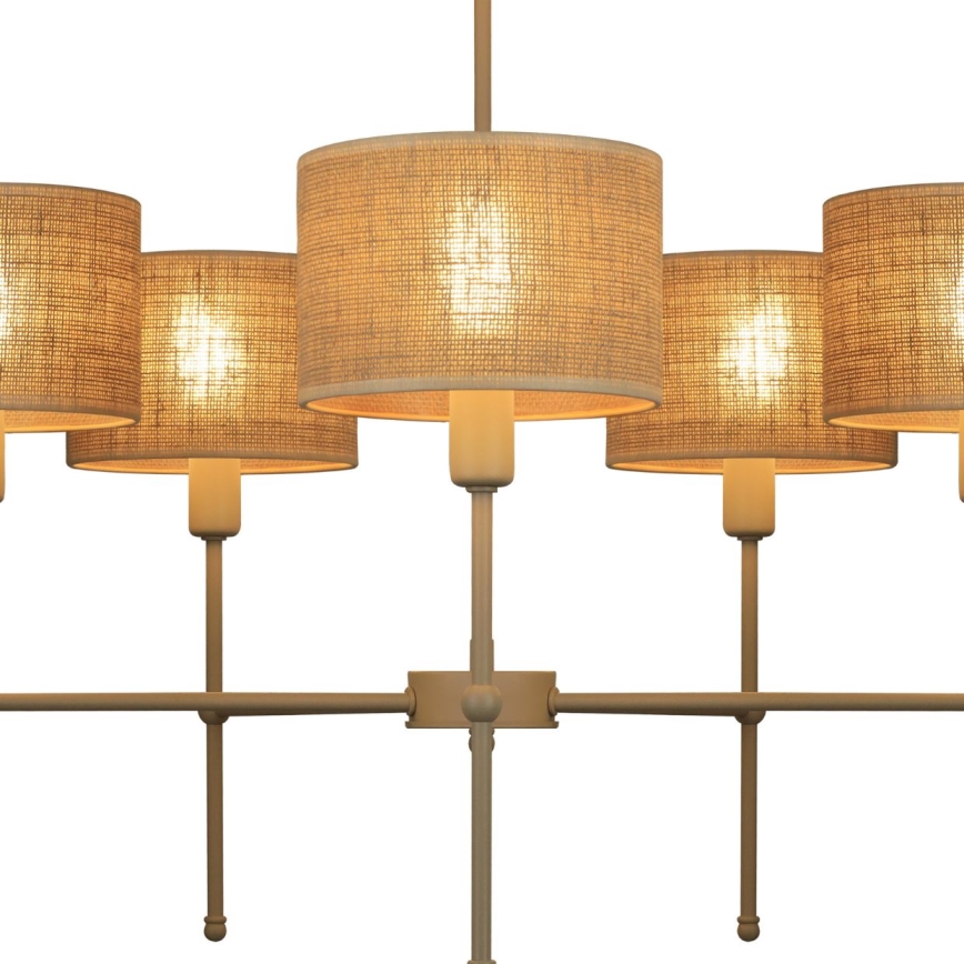 Suspension sur tige MADELA 5xE14/40W/230V jute/beige
