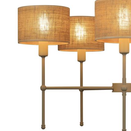 Suspension sur tige MADELA 5xE14/40W/230V jute/beige