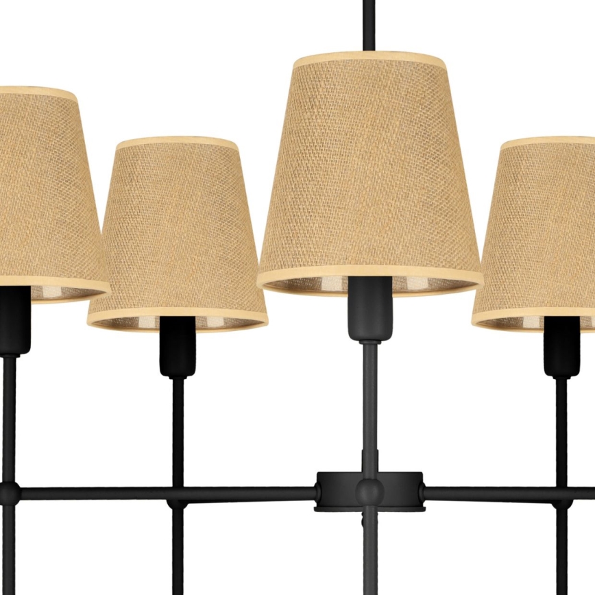 Suspension sur tige MADELA 5xE14/40W/230V jute/noir