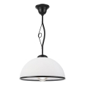 Suspension sur tige RETRO 1xE27/60W/230V noir/blanc