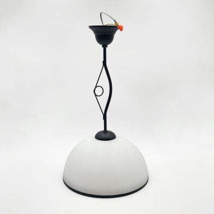 Suspension sur tige RETRO 1xE27/60W/230V noir/blanc