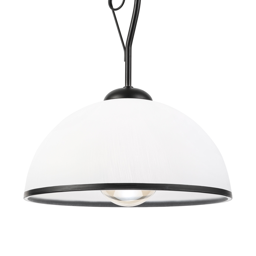 Suspension sur tige RETRO 1xE27/60W/230V noir/blanc