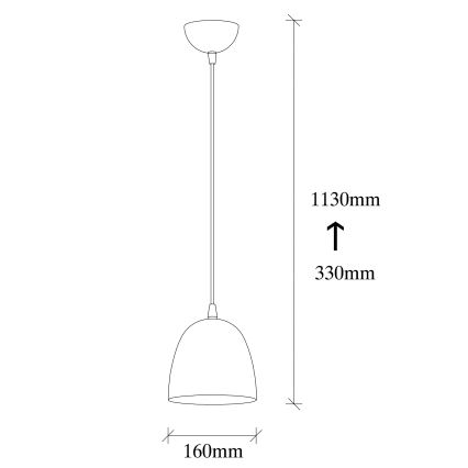Suspension TATTOO 1xE27/40W/230V Ø 16 cm noir
