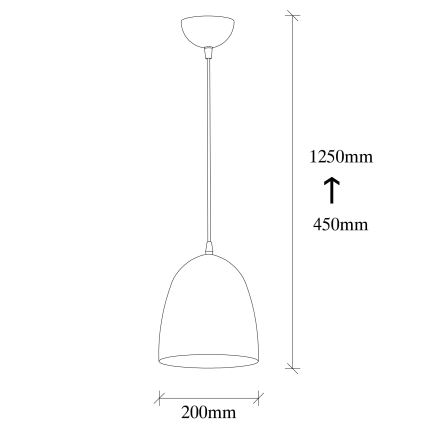 Suspension TATTOO 1xE27/40W/230V Ø 20 cm noire