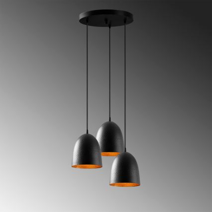 Suspension TATTOO 3xE27/40W/230V noire