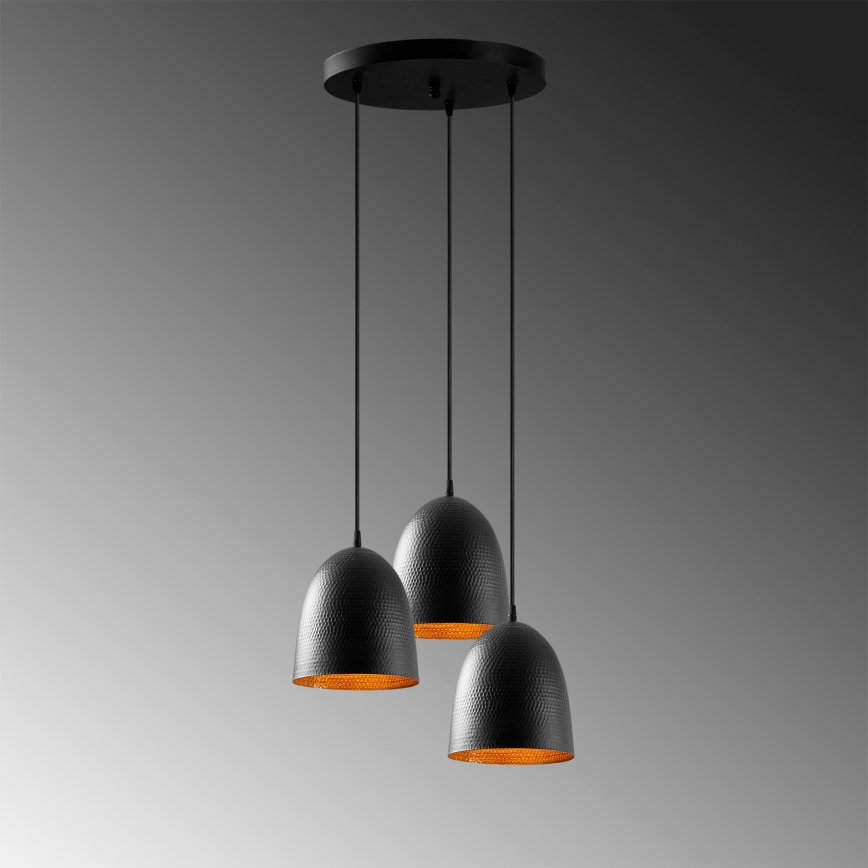 Suspension TATTOO 3xE27/40W/230V noire
