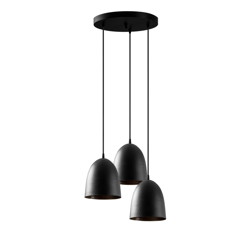 Suspension TATTOO 3xE27/40W/230V noire