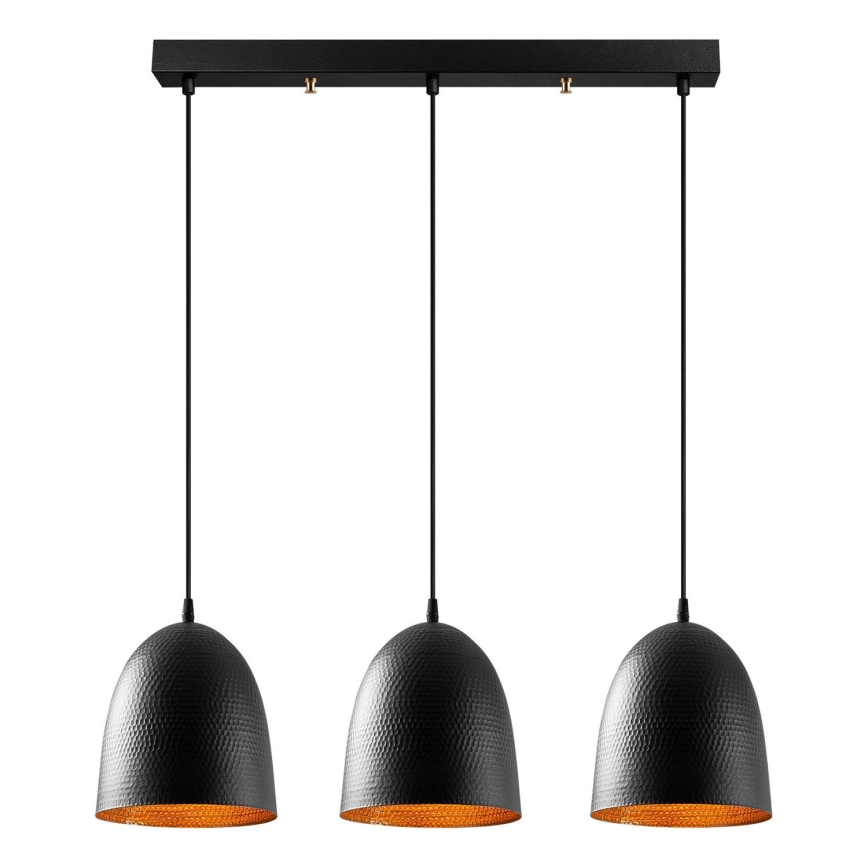 Suspension TATTOO 3xE27/40W/230V noire