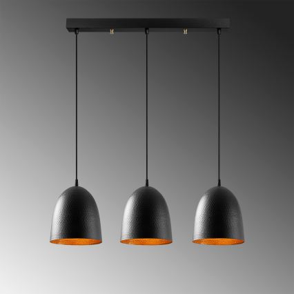 Suspension TATTOO 3xE27/40W/230V noire