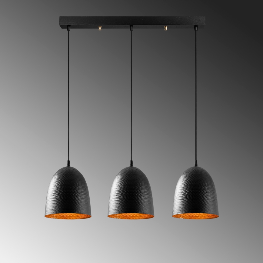 Suspension TATTOO 3xE27/40W/230V noire