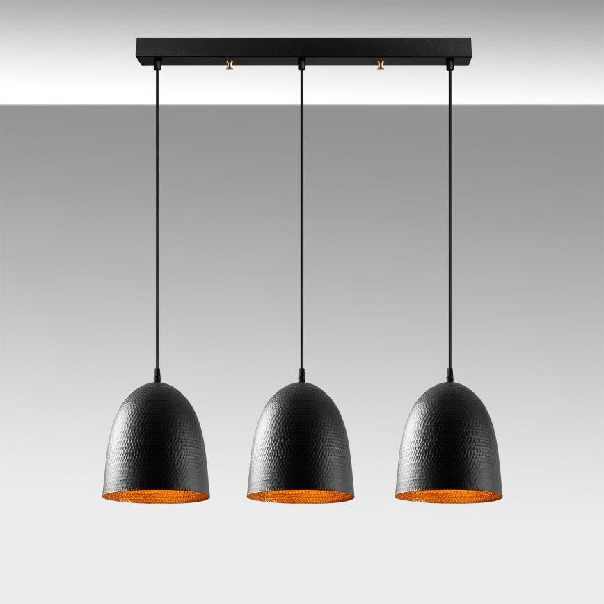 Suspension TATTOO 3xE27/40W/230V noire