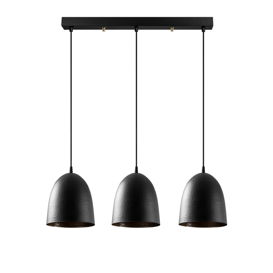 Suspension TATTOO 3xE27/40W/230V noire
