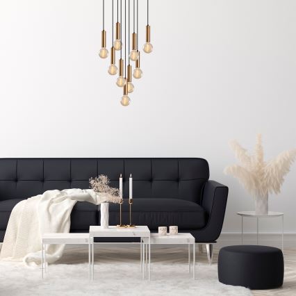 Suspension TEMPO sur câble 9xE27/40W/230V, finition dorée