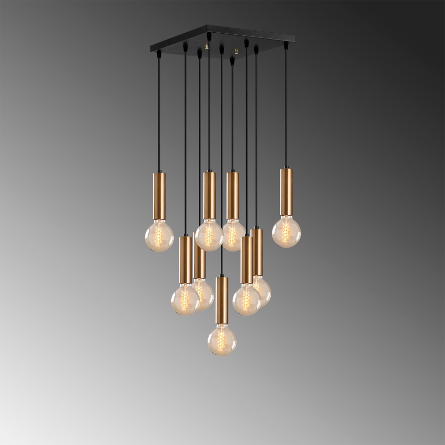 Suspension TEMPO sur câble 9xE27/40W/230V, finition dorée