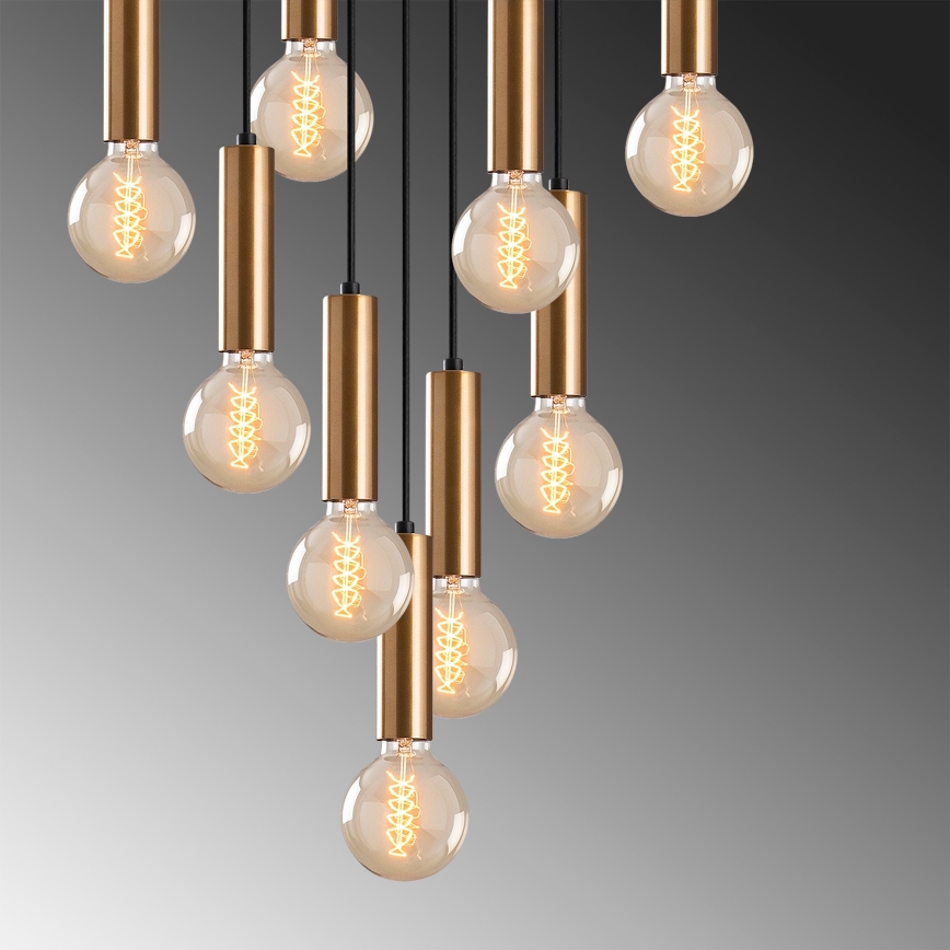 Suspension TEMPO sur câble 9xE27/40W/230V, finition dorée