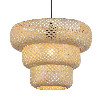 Suspension TULUM sur câble 1xE27/15W/230V Ø 35 cm en bambou