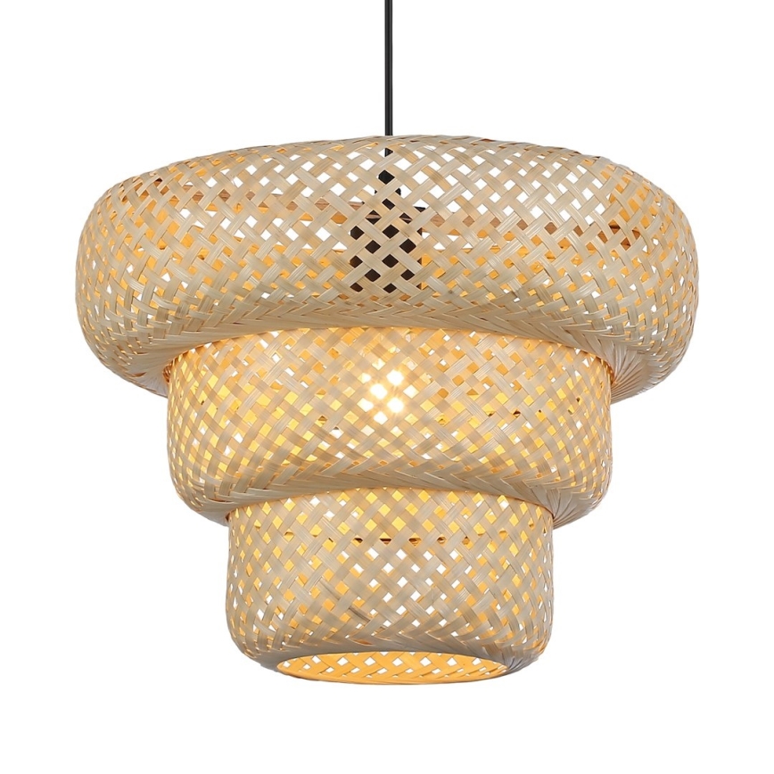 Suspension TULUM sur câble 1xE27/15W/230V Ø 35 cm en bambou