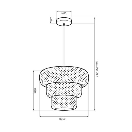 Suspension TULUM sur câble 1xE27/15W/230V Ø 35 cm en bambou