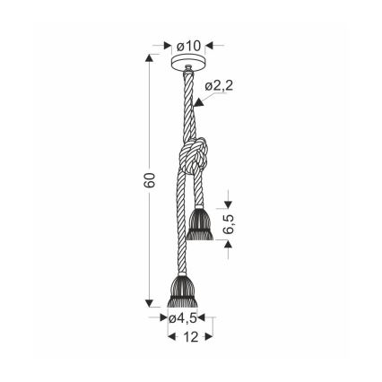 Suspension VIDEA 2xE27/40W/230V marron