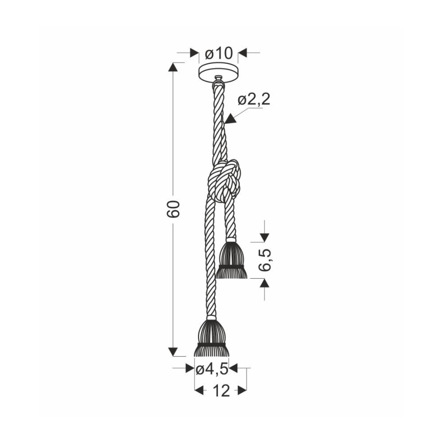 Suspension VIDEA 2xE27/40W/230V marron