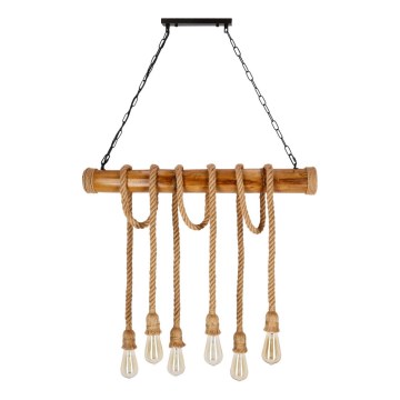 Suspension VINT 6xE27/40W/230V bambou