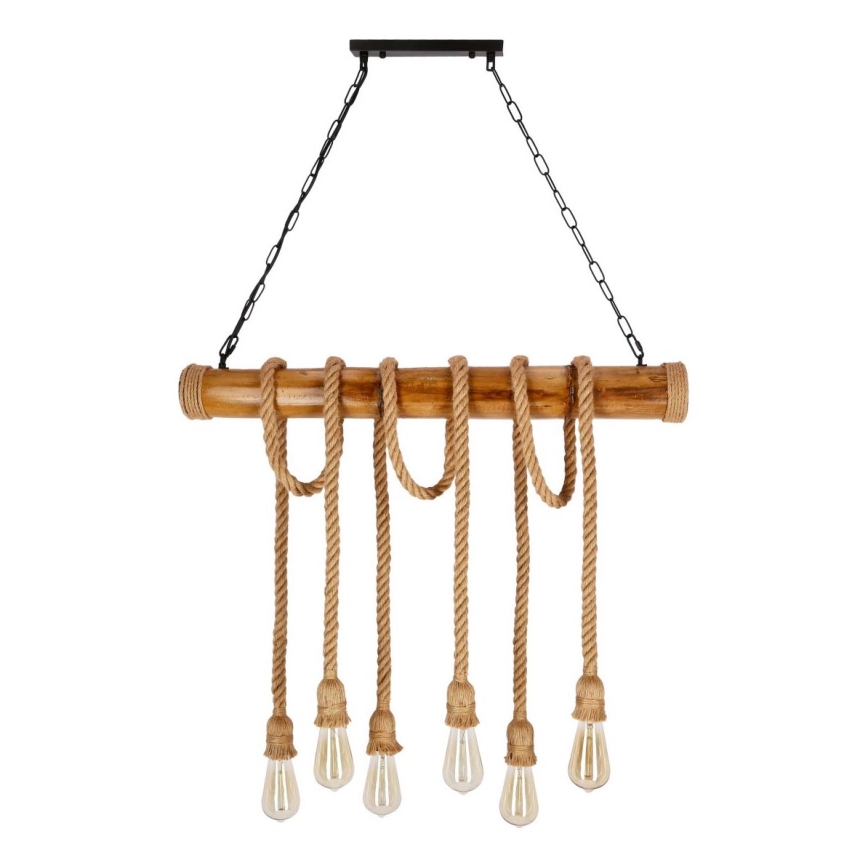Suspension VINT 6xE27/40W/230V bambou