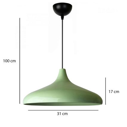 Suspension VULCANO 1xE27/40W/230V verte
