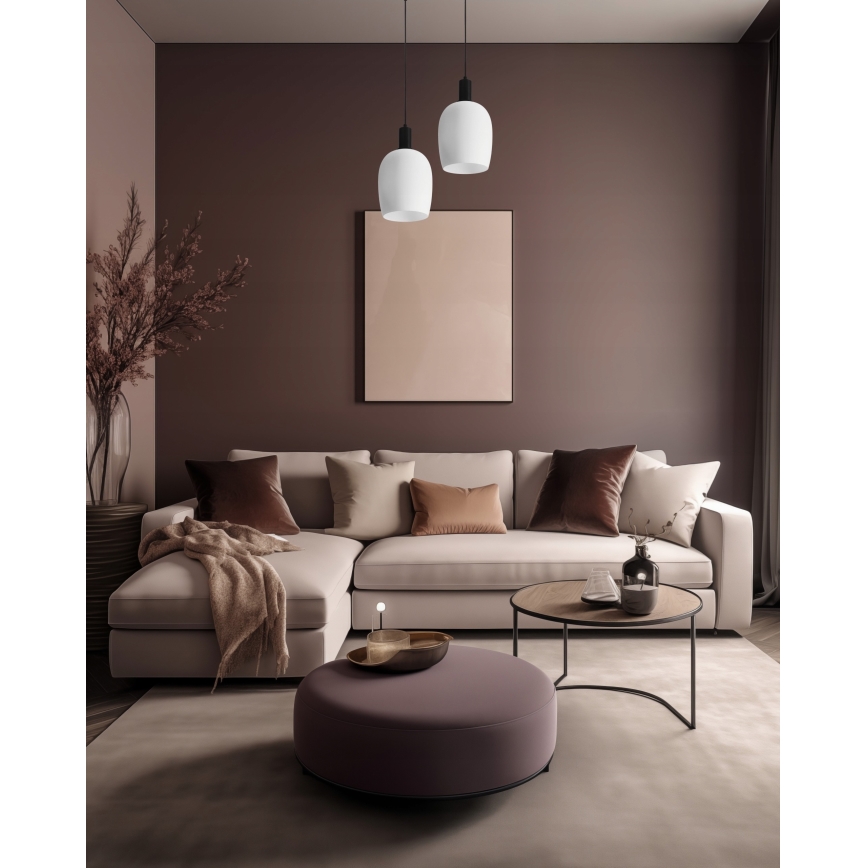Suspension WOLKEN 1xE27/40W/230V blanche/noire