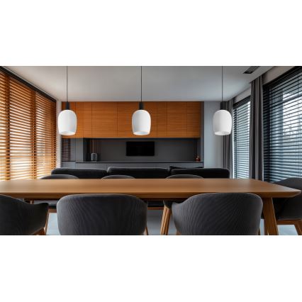 Suspension WOLKEN 1xE27/40W/230V blanche/noire