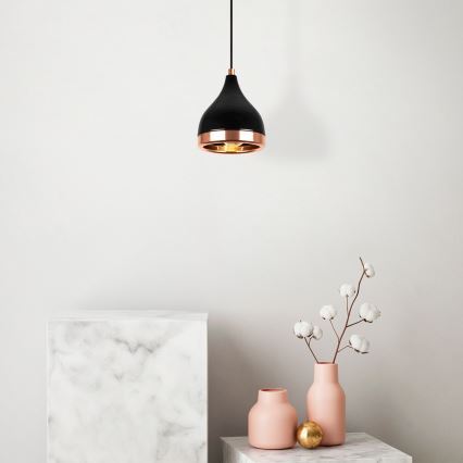 Suspension YILDO 1xE27/40W/230V noir/cuivre