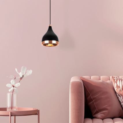 Suspension YILDO 1xE27/40W/230V noir/cuivre