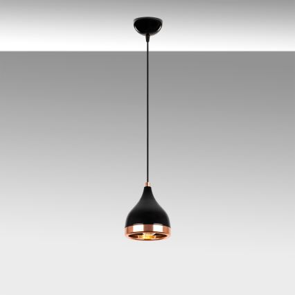 Suspension YILDO 1xE27/40W/230V noir/cuivre