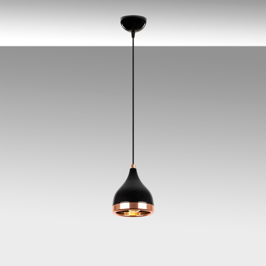 Suspension YILDO 1xE27/40W/230V noir/cuivre